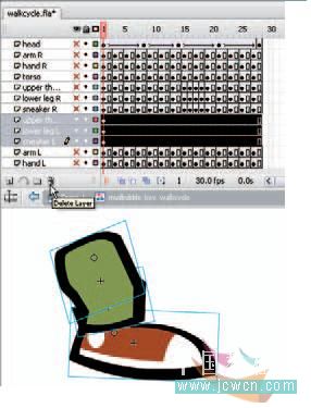 Flash cs3教程：人物行走動(dòng)畫制作技巧,PS教程,思緣教程網(wǎng)