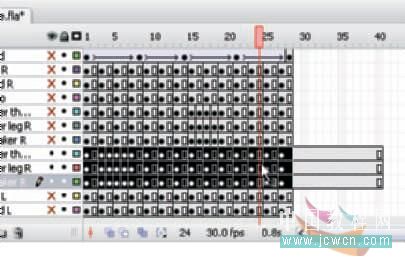 Flash cs3教程：人物行走動(dòng)畫制作技巧,PS教程,思緣教程網(wǎng)