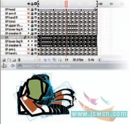 Flash cs3教程：人物行走動(dòng)畫制作技巧,PS教程,思緣教程網(wǎng)