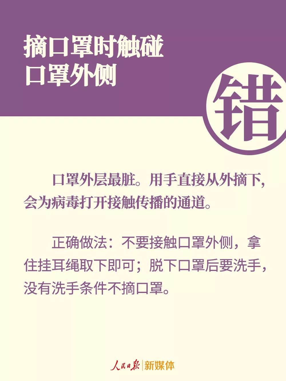 口罩的錯誤戴法：摘口罩時觸碰口罩外側(cè).jpg