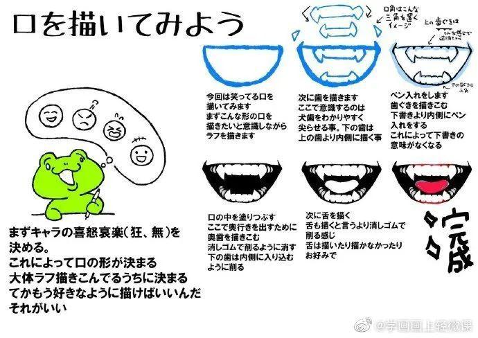 手繪動(dòng)漫設(shè)計(jì)嘴巴、舌頭，畫法分享