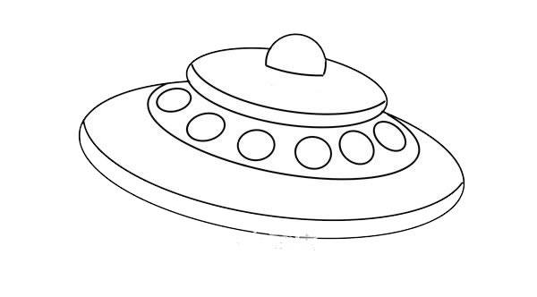 UFO飛碟簡筆畫畫法步驟圖片