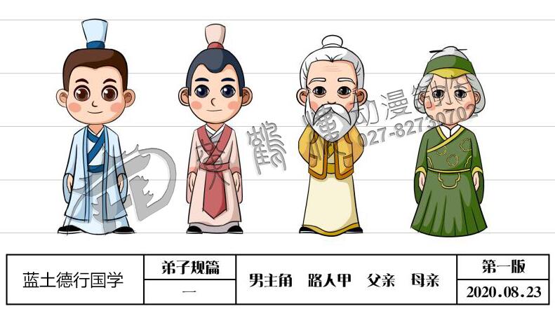 藍(lán)土德行國(guó)學(xué)每課一省《弟子規(guī)》人物角色設(shè)計(jì)